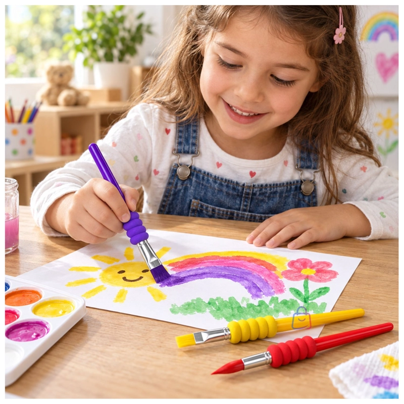 SET 3 PINCELES INFANTILES ERGONOMICOS PARA PINTAR - PS - 2