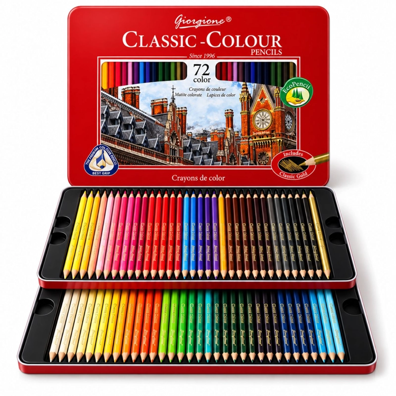 LAPICES DE COLORES 72 CAJA METALICA PROFESIONAL - PS - 1