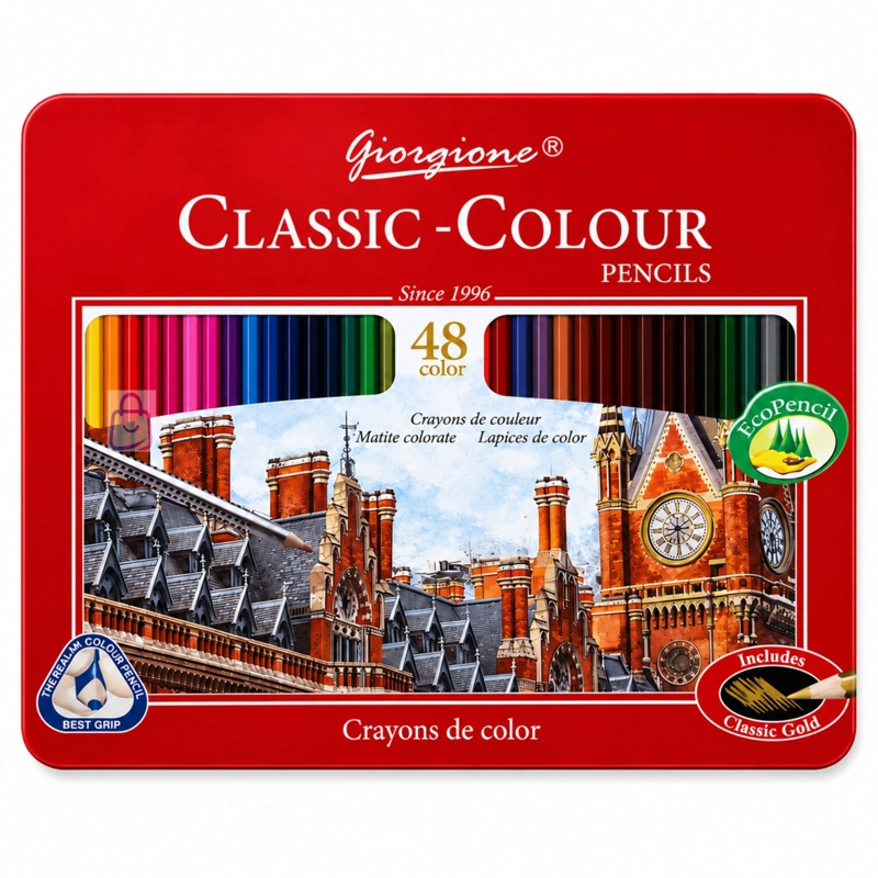 LAPICES DE COLORES 48 CAJA METALICA CON DORADO - PS - 4