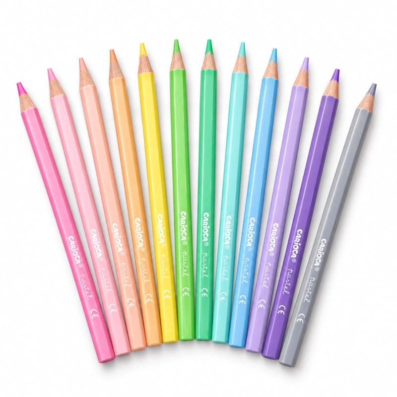 LAPICES DE COLORES PASTEL CARIOCA 12 UNIDADES SURTIDOS - PS - 1