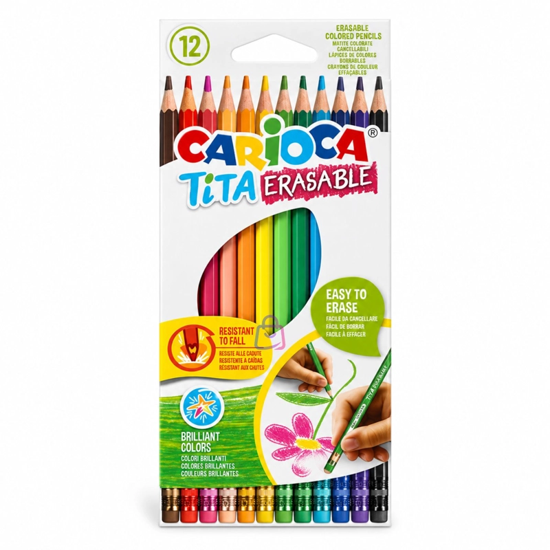 LAPICES BORRABLES CARIOCA TITA 12 COLORES CON GOMA - PS - 4