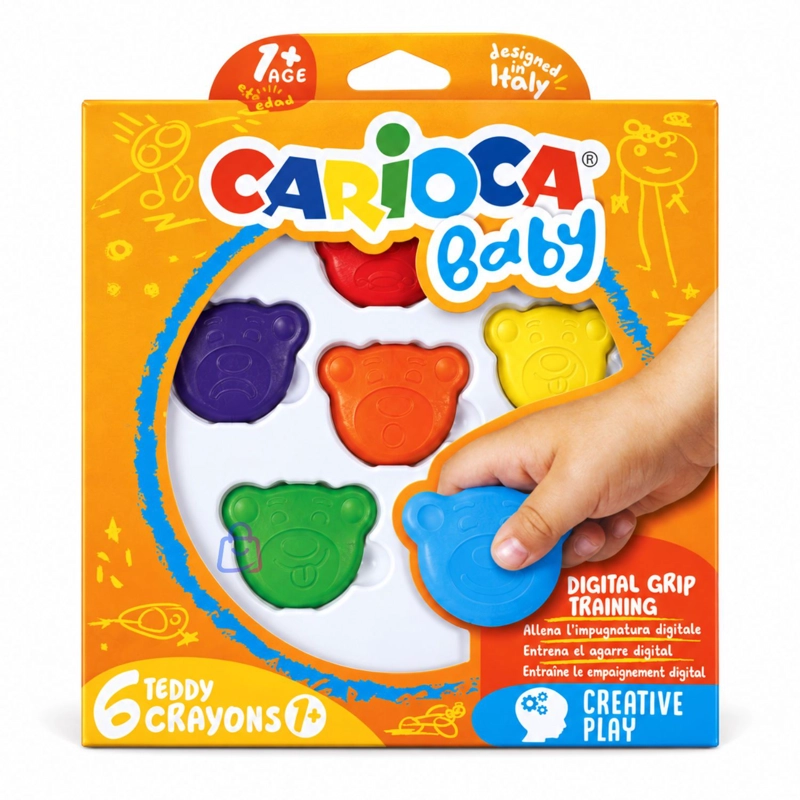 CRAYONES CARIOCA BABY TEDDY 6 COLORES BEBE S - PS - 4