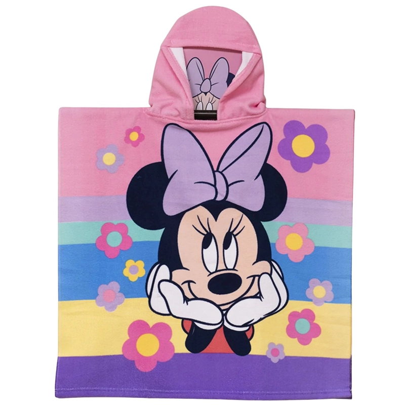 TOALLA PLAYA CAPUCHA MINNIE FLORES 60X60 CM MICROFIBRA - PS - 1