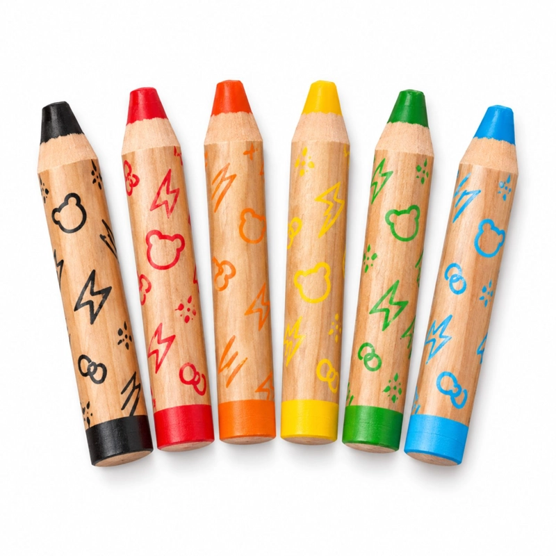 CRAYONES CARIOCA BABY 3 EN 1 ACUARELABLES 6 COLORES - PS - 1