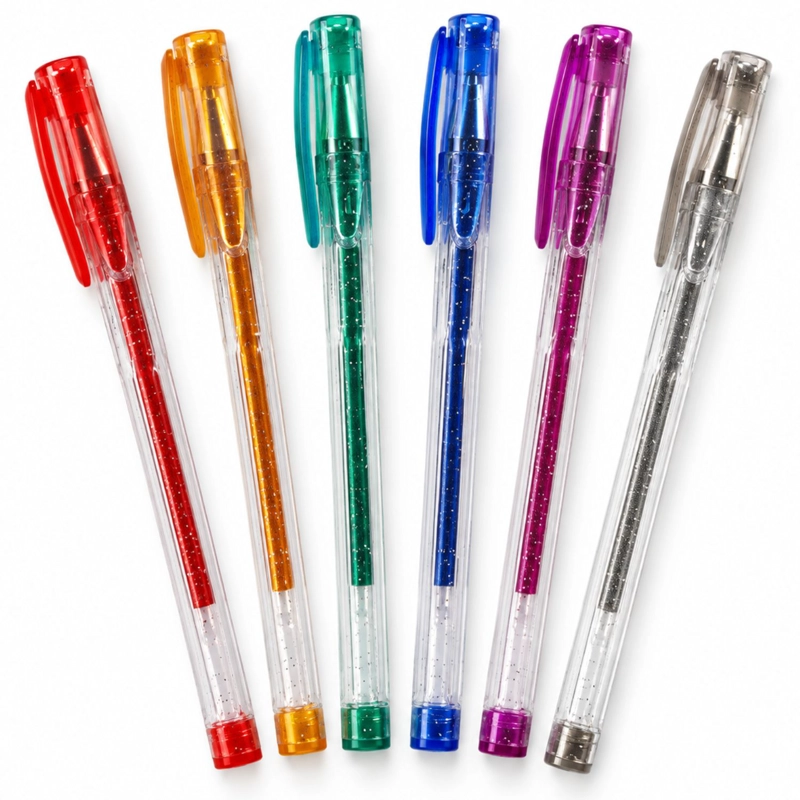 BOLIGRAFOS GEL GLITTER CARIOCA 6 COLORES PUNTA 1 MM - PS - 1