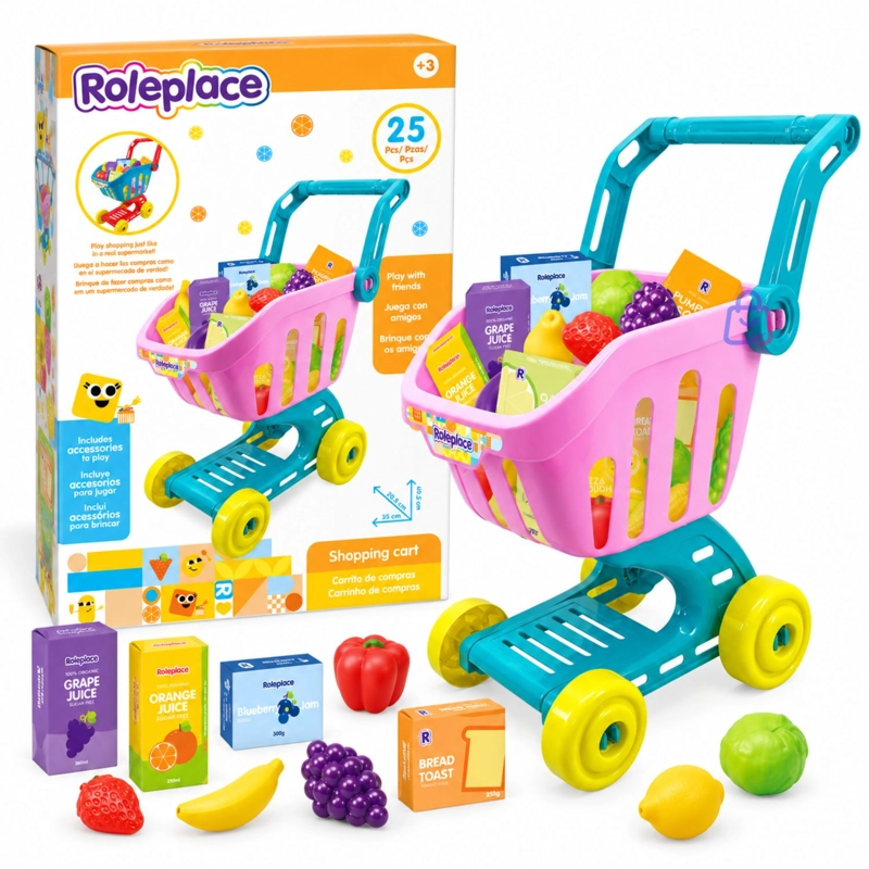 CARRITO DE COMPRAS INFANTIL SUPERMERCADO 25 ACCESORIOS - PS - 3
