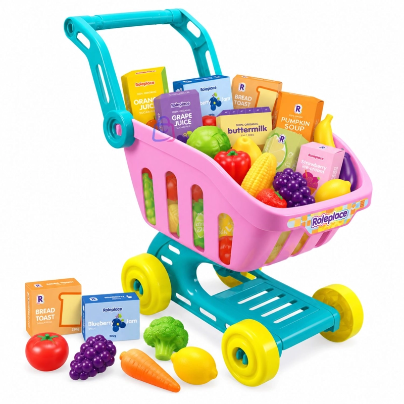 CARRITO DE COMPRAS INFANTIL SUPERMERCADO 25 ACCESORIOS - PS - 4