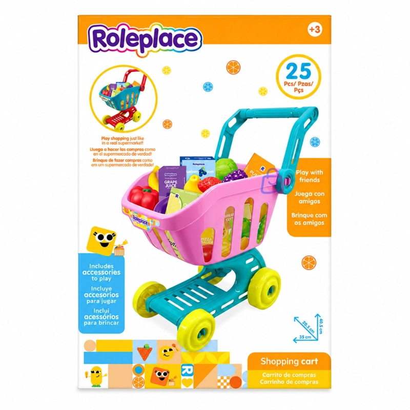 CARRITO DE COMPRAS INFANTIL SUPERMERCADO 25 ACCESORIOS - PS - 5