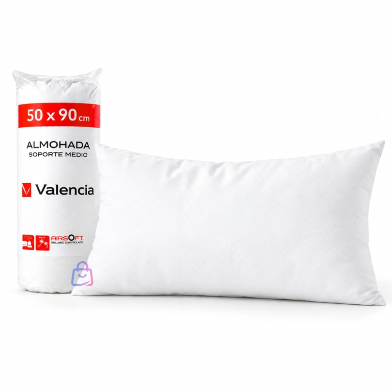ALMOHADA MICROFIBRA 50X90 CM SOPORTE REGULAR BLANCA - PS - 3