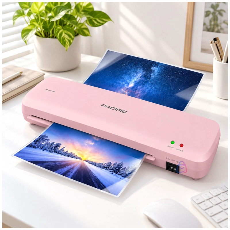 LAMINADORA PLASTIFICADORA A4 DOBLE RODILLO ROSADO - PS - 2