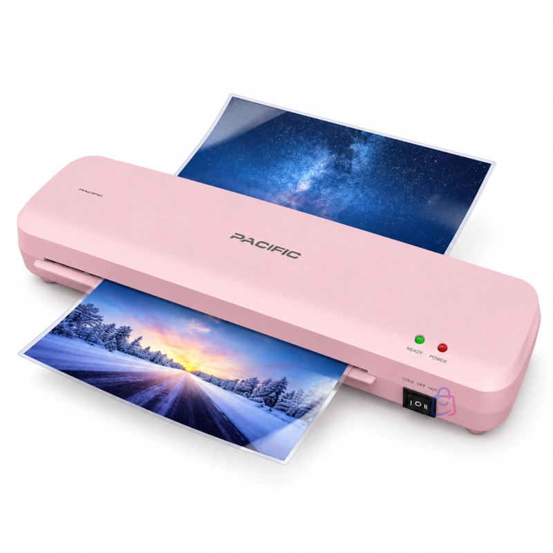 LAMINADORA PLASTIFICADORA A4 DOBLE RODILLO ROSADO - PS - 3