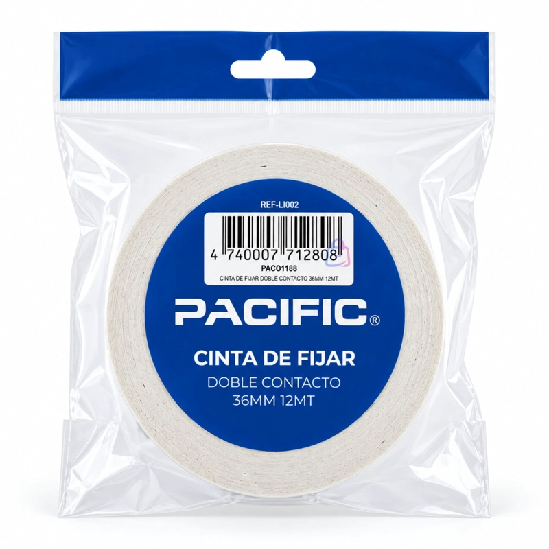 CINTA DOBLE CONTACTO 36MM X 12M ADHESIVA DOBLE FAZ - PS - 4