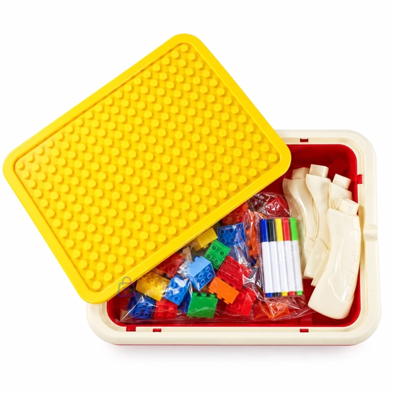 MESA INFANTIL DE BLOQUES Y PIZARRA PLUMONES Y BORRADOR - PS - 2