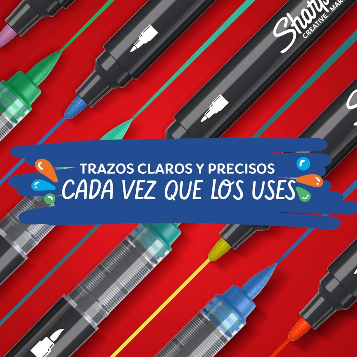SET 12 MARCADORES ACRILICOS SHARPIE PUNTA BALA COLORES - 8