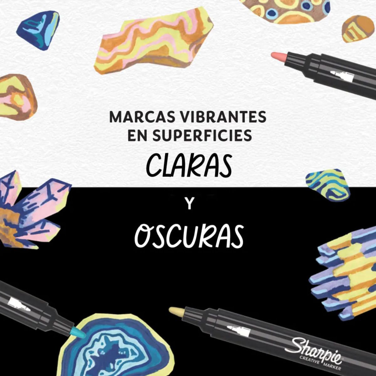 SET 5 MARCADORES SHARPIE ACRYLIC PUNTA REDONDA TONOS PASTEL - 4