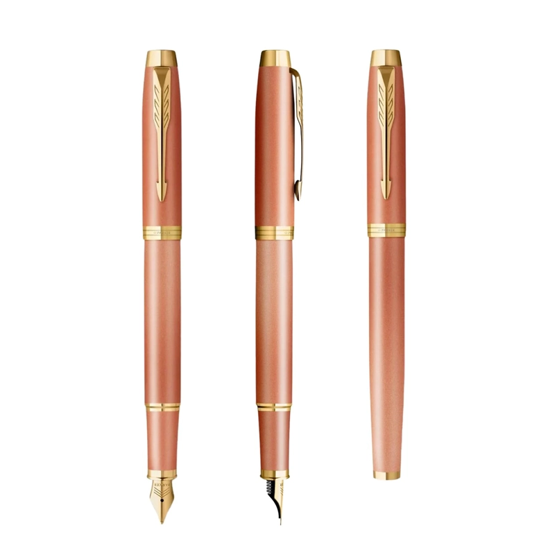 PLUMA PARKER IM WRITING RITUALS ORO ROSA TINTA AZUL PLUMIN M - 3