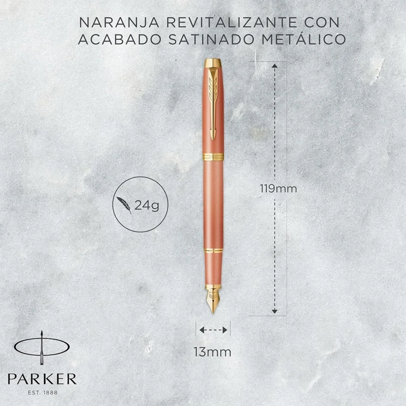 PLUMA PARKER IM WRITING RITUALS ORO ROSA TINTA AZUL PLUMIN M - 4