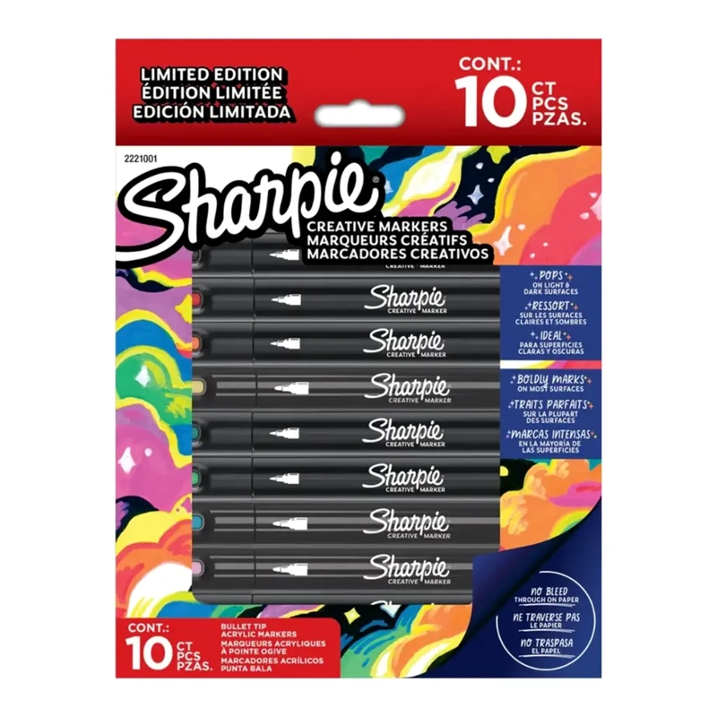 SET 10 MARCADORES SHARPIE ACRYLIC PUNTA BALA HOLIDAY - 1
