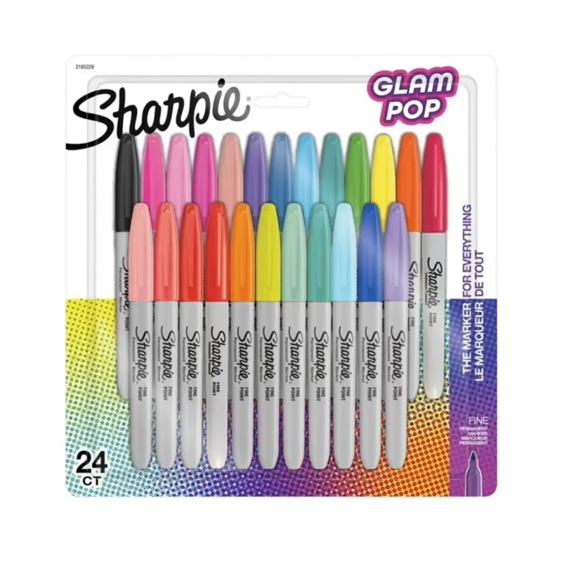 SET 24 MARCADORES SHARPIE PUNTA FINA GLAM POP - 1