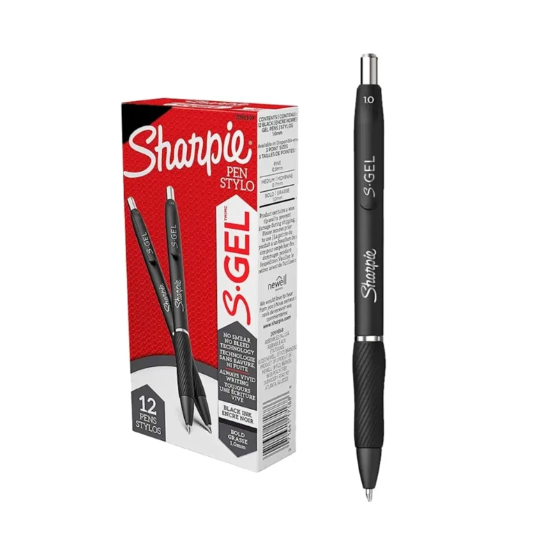 SET 12 BOLIGRAFOS GEL SHARPIE S-GEL 1.0MM NEGRO - 1