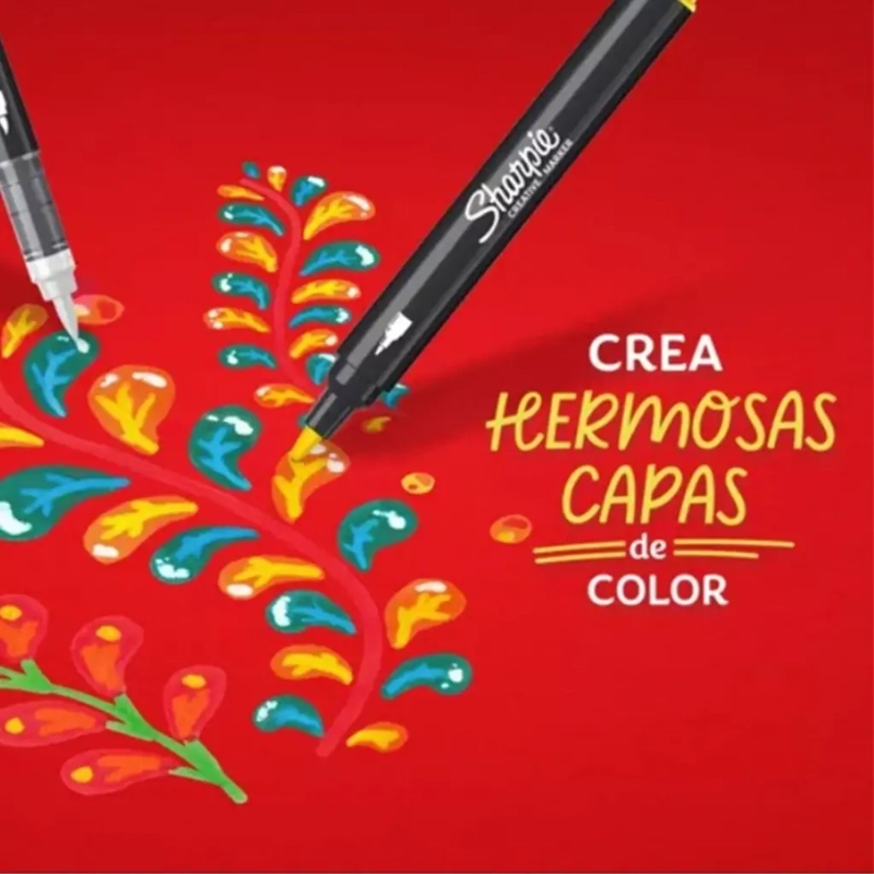 SET 5 MARCADORES SHARPIE ACRYLIC PUNTA FINA BASICOS - 5