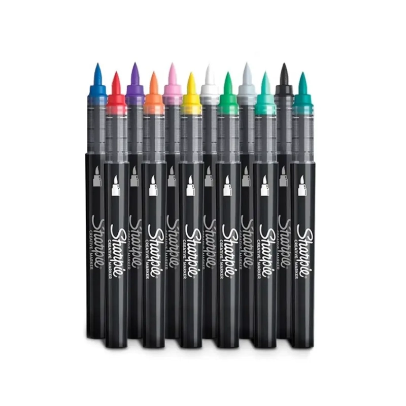 SET 12 MARCADORES SHARPIE ACRYLIC PUNTA PINCEL BASICOS - 9