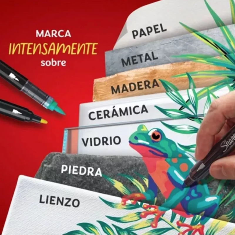 SET 12 MARCADORES SHARPIE ACRYLIC PUNTA BALA BASICOS - 2