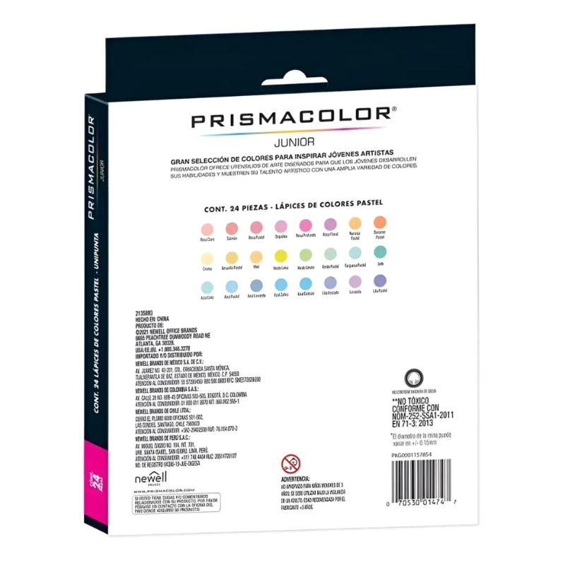 SET 24 LAPICES DE COLORES PRISMACOLOR JUNIOR PASTELES - 6