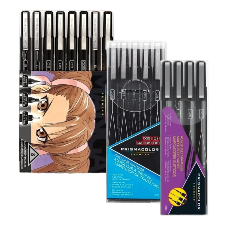 SET 5 TIRALINEAS NEGROS PRISMACOLOR PREMIER - 1