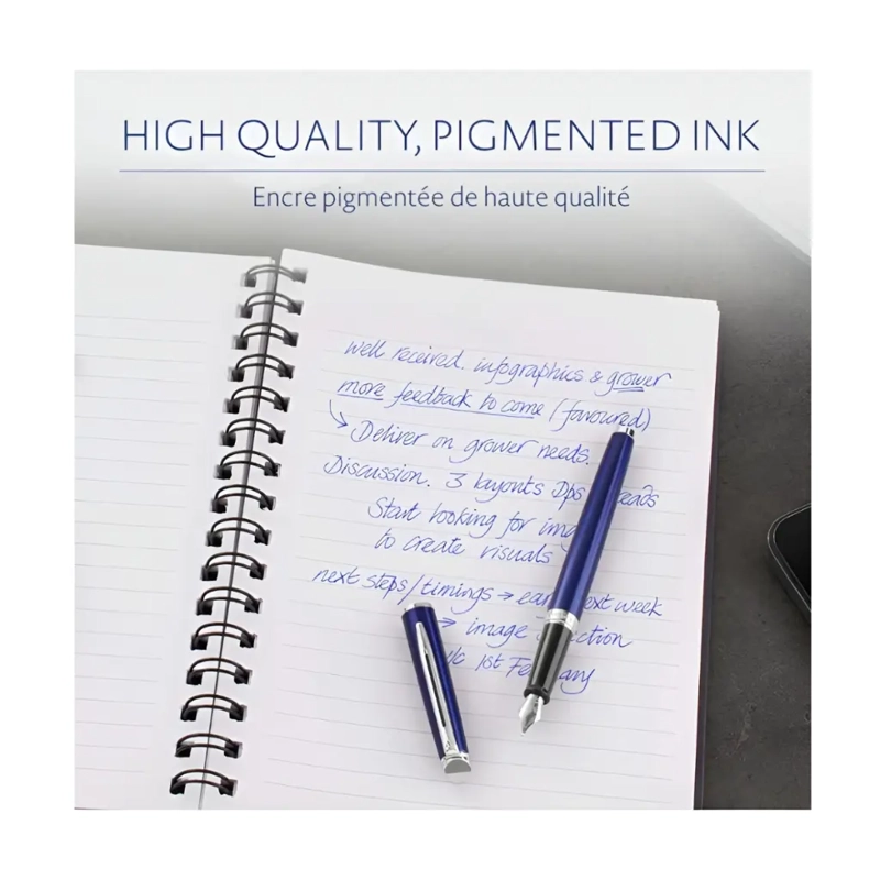 CARTUCHO DE TINTA LARGO PLUMA WATERMAN NEGRO - 3