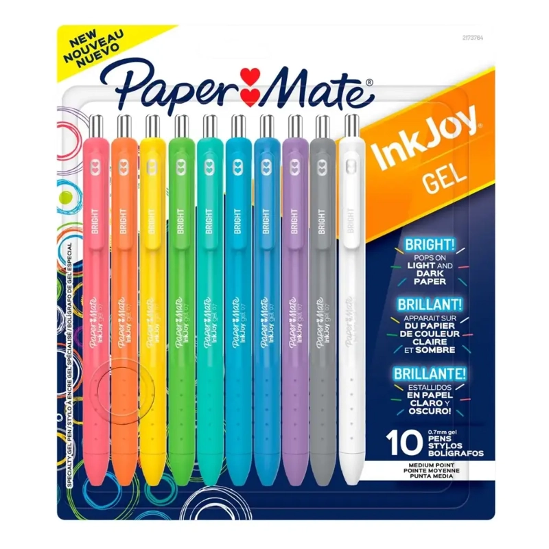 SET 10 LAPICES GEL INKJOY PAPER MATE RETRACTIL 0.7MM - 1