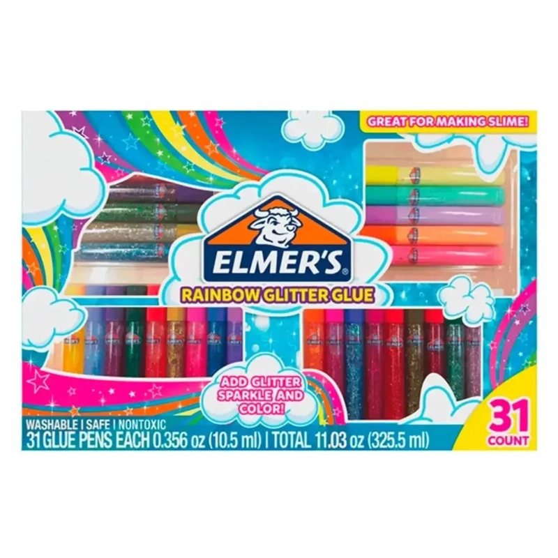 KIT PEGAMENTO GLITTER ELMERS EN TUBO X31 - 1
