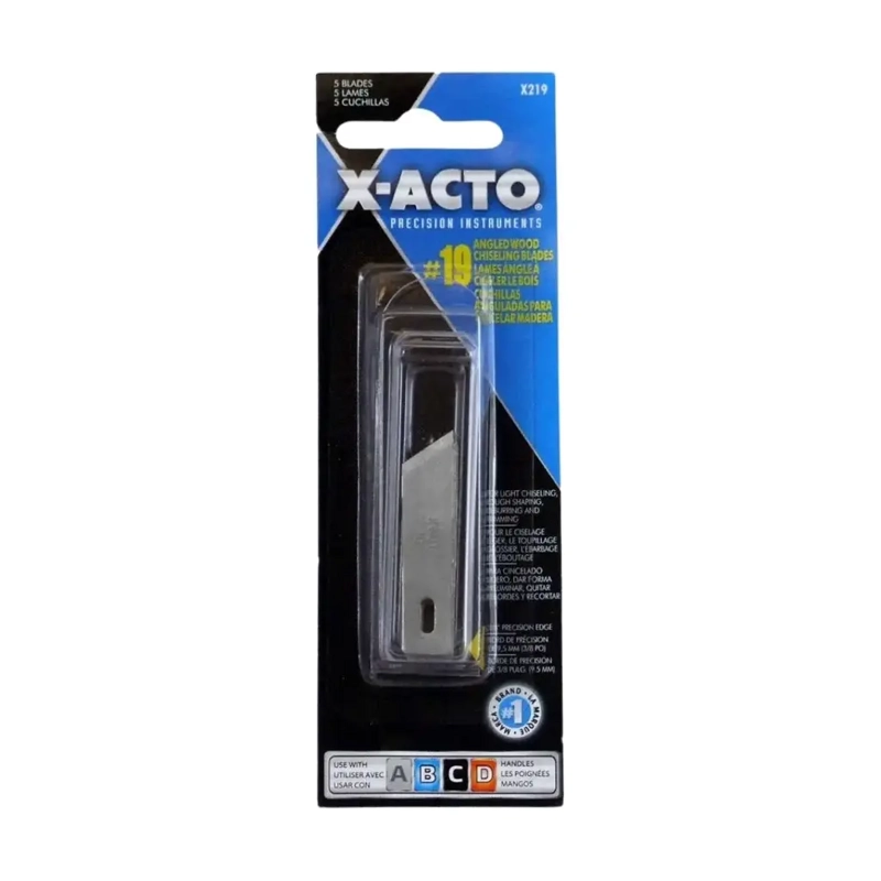 SET 5 CUCHILLAS PRECISION X-ACTO N°19 CINCEL MADERA ANGULAR - 1