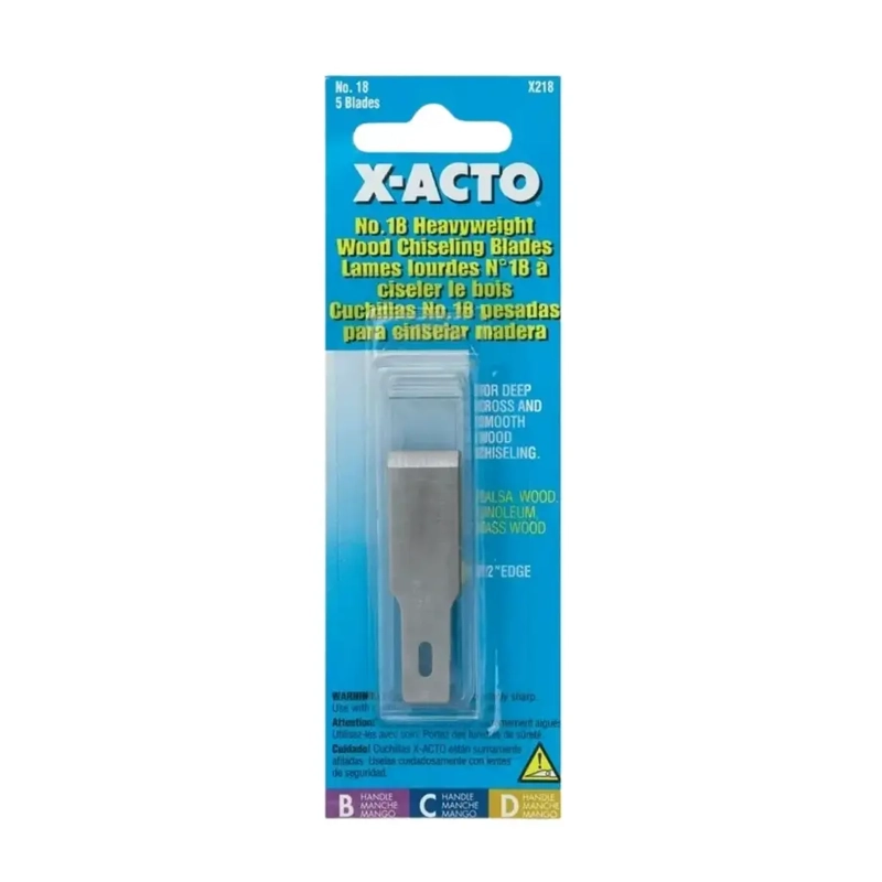 SET 5 CUCHILLAS PRECISION X-ACTO N°18 CINCEL MADERA PESADO - 1