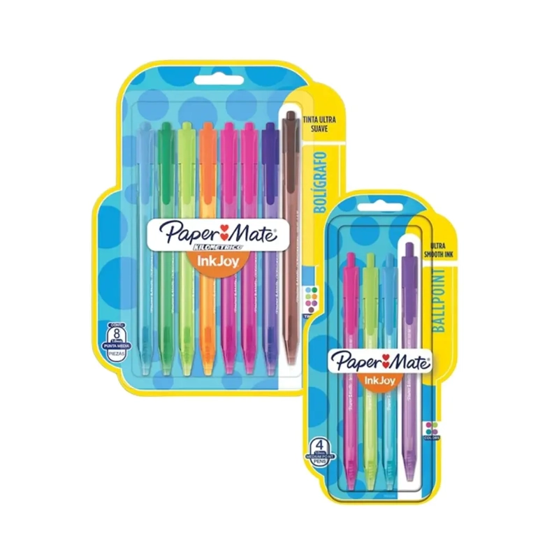 SET 8 BOLIGRAFOS INKJOY PAPER MATE RETRACTIL P. MEDIA 1.0MM - 2