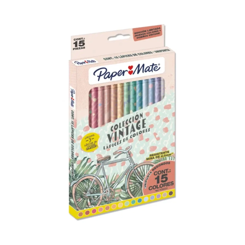 SET 15 COLORES PAPER MATE VINTAGE - 2