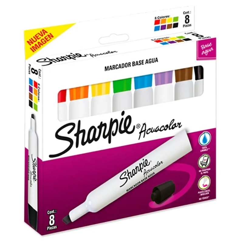 SET 8 MARCADORES A BASE DE AGUA SHARPIE ACUACOLOR - 2