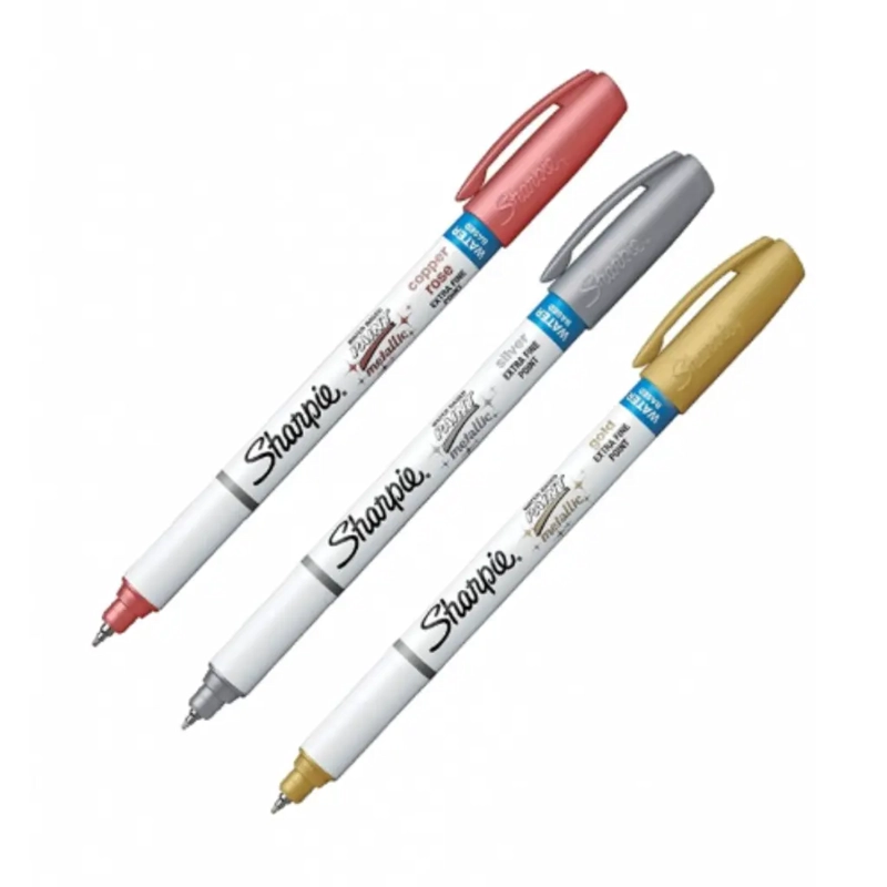 SET 3 MARCADORES BASE DE AGUA SHARPIE PAINT METALICOS - 3