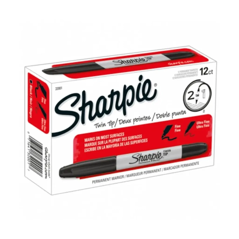 SET  MARCADORES SHARPIE DOBLE PUNTA  NEGRO - 1