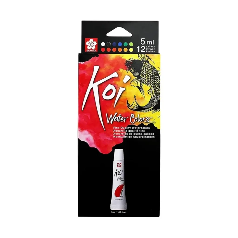 SET 12 ACUARELAS EN TUBO SAKURA KOI 5ML - 1