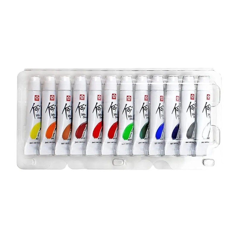 SET 12 ACUARELAS EN TUBO SAKURA KOI 5ML - 5