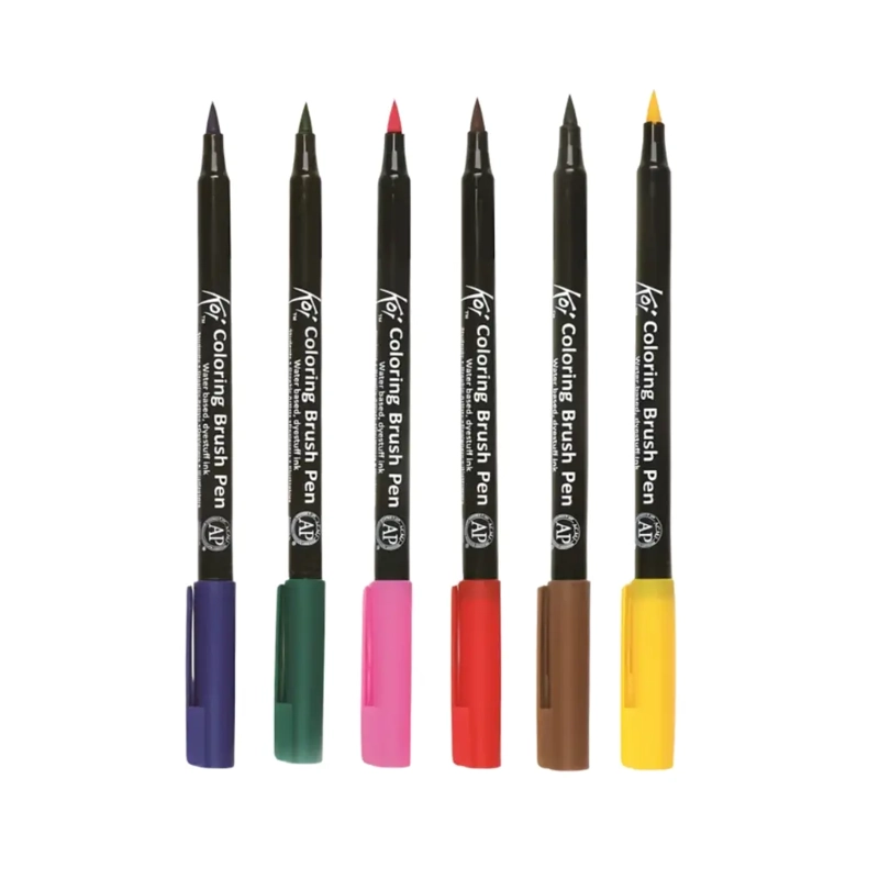 SET 6 MARCADORES SAKURA KOI BRUSH PEN BASICOS - 2