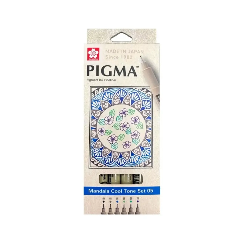 SET 6 TIRALINEAS SAKURA PIGMA MICRON MANDALA 0.5MM FRIOS - 1