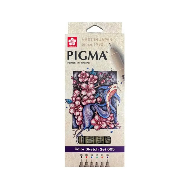 SET 6 TIRALINEAS SAKURA PIGMA MICRON 0.05MM - 1