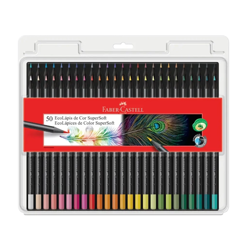 SET 50 COLORES FABER CASTELL ECOLAPICES SUPERSOFT - 1