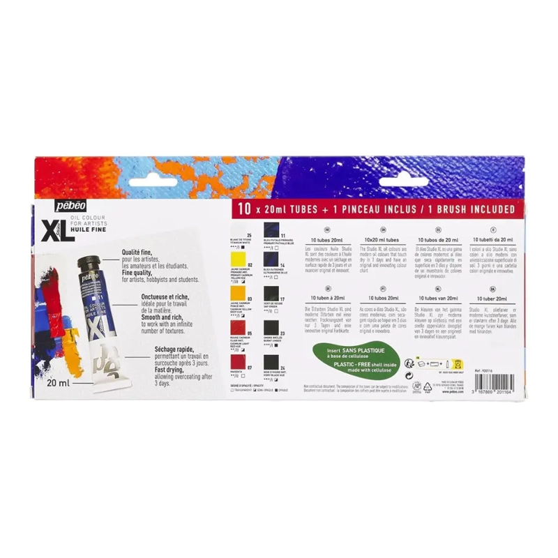 SET 10 OLEOS PEBEO XL STUDIO + PINCEL 20ML (COD. A) - 4