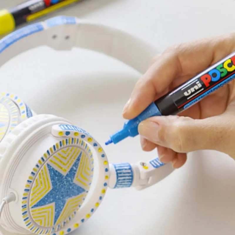 SET 8 MARCADORES ACRILICOS POSCA 3M GLITTER - 9