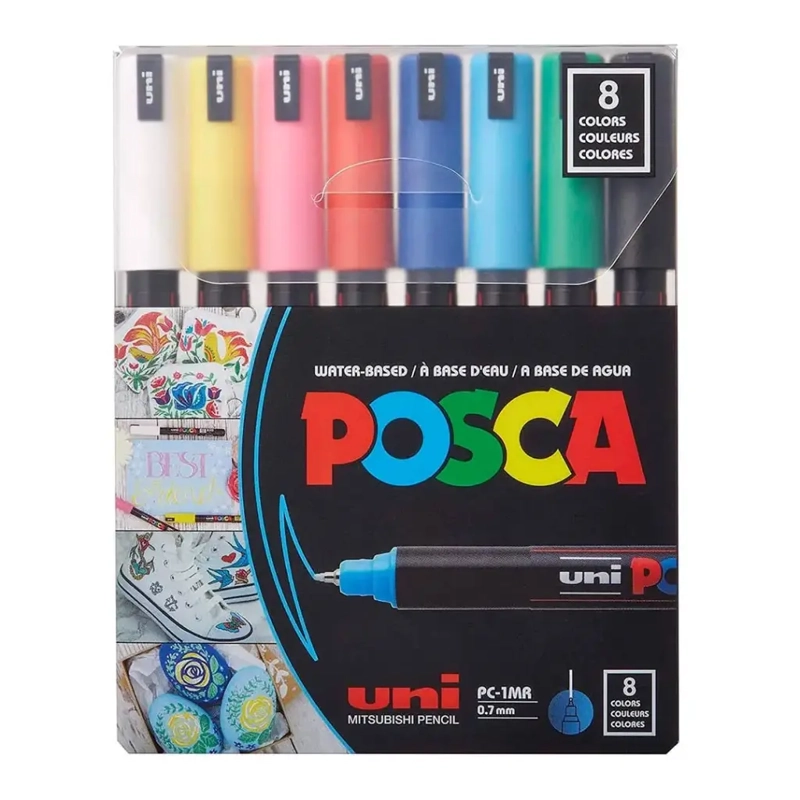 SET 8 MARCADORES ACRILICOS POSCA 1MR BASICOS - 1