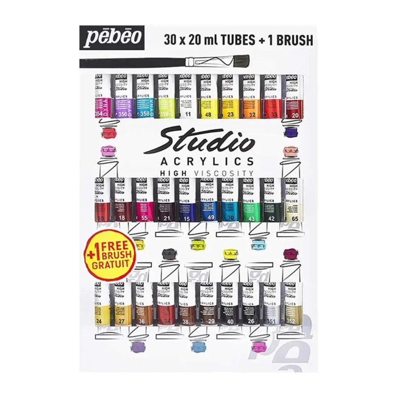 SET 30 OLEOS PEBEO XL STUDIO + PINCEL 20ML (COD. B) - 1
