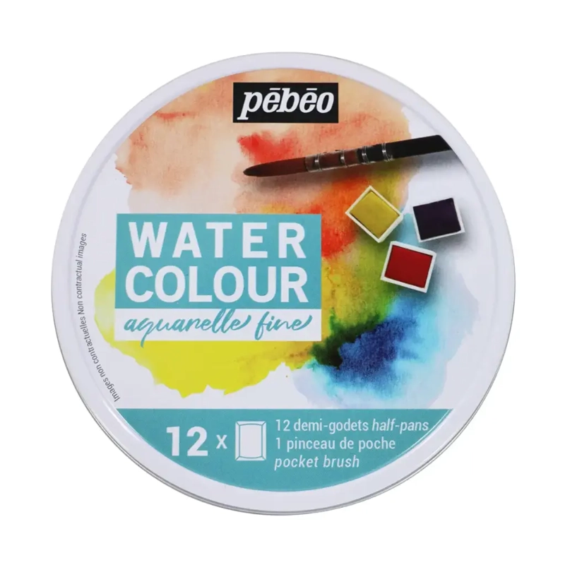 SET 12 ACUARELAS EN PASTILLAS PEBEO AQUARELLE FINE - 1